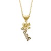 Delight Jewelry Goldtone Crystal Script ''Faith'' Goldtone Bow Heart Necklace,
