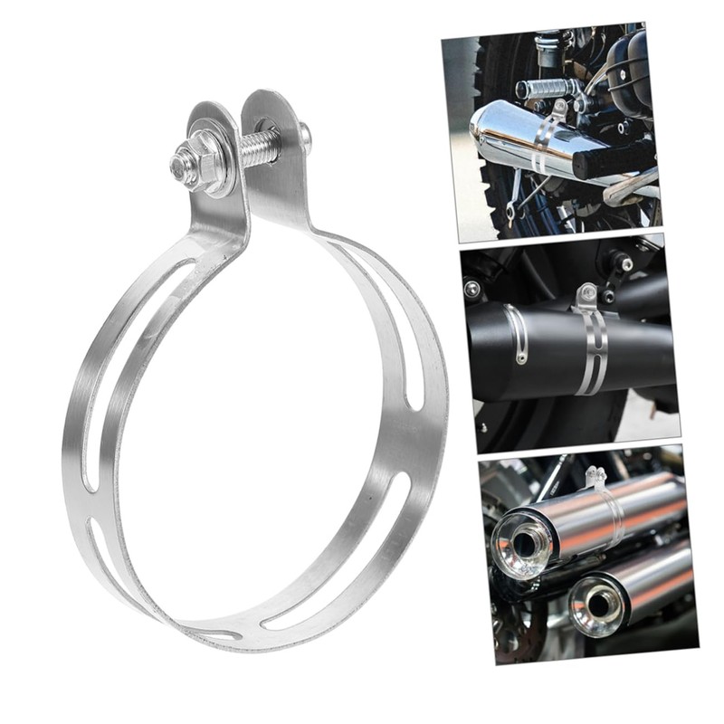 Gatuida Motorcycle Exhaust Clamp Support Stainless Steel Clamp Pipe for