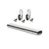 Oval Rail Tube Wardrobe Chrome 400mm + End Support &