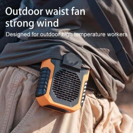 TRIPRO Orange 4 in 1 Function USB Rechargeable Waist Belt Clip On Outdoor Fan