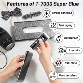 2 x 110ML T 7000 Pone Repair Glue, Multipurpose T-7000 Super Glue Semi Fluid Black Adhesive for Phone Screen Repair, Craft, Wooden, Leather, Shoes, Jewelry Making