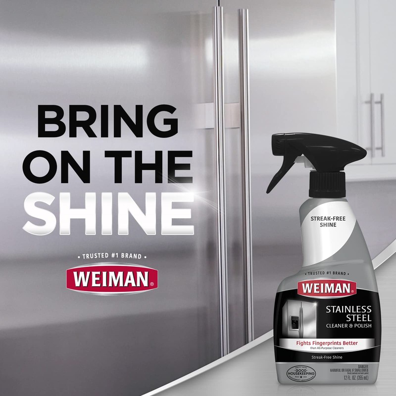 Weiman Stainless Steel Cleaner and Polish - Protects Appliances from