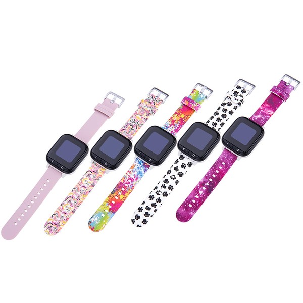 Compatible with Bark Watch Band, Soft Silicone Colorful Pattern Wristband
