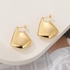 Chunky Big Fin Drop Earrings for Women 14k Gold Plated