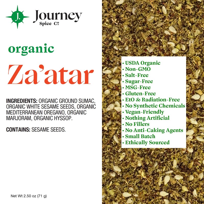 Organic Za'atar Spice Seasoning by Journey Spice Co. | Salt-Free,