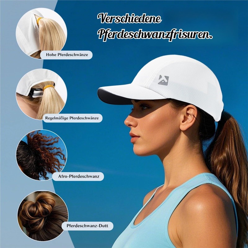 TOP-EX XL/XXL Ponytail Baseball Cap Women's Breathable Baseball Cap UV