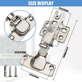 CVIUYO 10 Pcs 35mm Soft Close Kitchen Cabinet Hinges, Concealed Kitchen Cupboard Hinges, 90-110 Degree Full Overlay Kitchen Door Hinge, Wardrobe Door Hinges with Screws