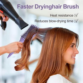 Detangling Hair Brush for Curly Hair – Defines Curls, Reduces Frizz – Vented, Non-Slip Grip – Suitable for Wet & Dry Hair – Women, Men & Kids (Purple)