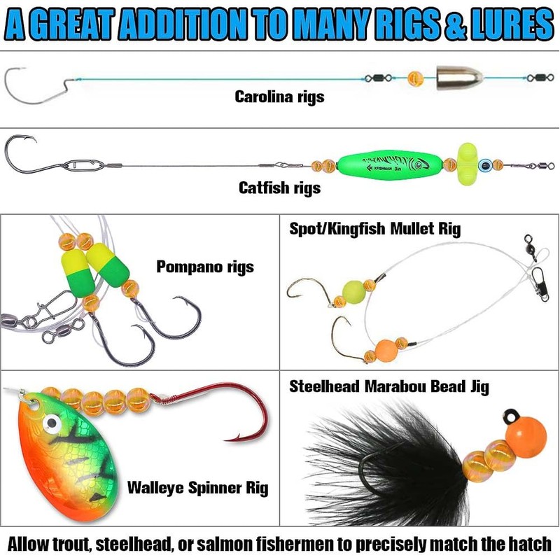 XFISHMAN-Fishing-Beads-for-Fishing-Rigs-Lures-Salmon-Trout-Steelhead-Beads-Saltwater-Freshwater-Bead-5mm 6mm 8mm Assorted