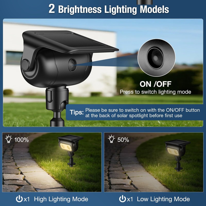 Lebenwell Solar Lights Outdoor, Motion Sensor Outdoor Solar Spotlights Waterproof,