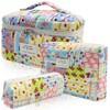 3pc Makeup Bag Set, Quilted Makeup Bag Set, Large Floral