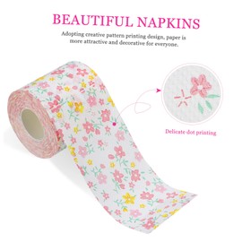 KOMBIUDA 2rolls Floral Printed Toilet Tissue Elegant Flower Pattern Bathroom Napkins Skin-Friendly Soft for Home Office Travel and Restaurants with Bougainvillea with Floral Design