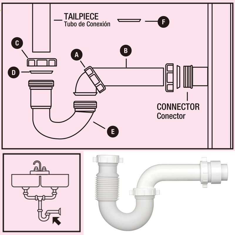 (1 Pack) Yariwiz White P Trap 1 1/2 Inch for