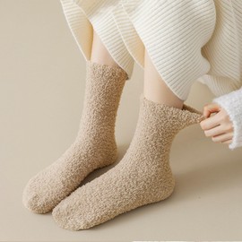 Hocerlu Fluffy Socks for Women and Girls, 5 Pairs Warm Soft Cosy Bed Socks Ladies Thermal Fleece Fuzzy Slipper Socks for Winter