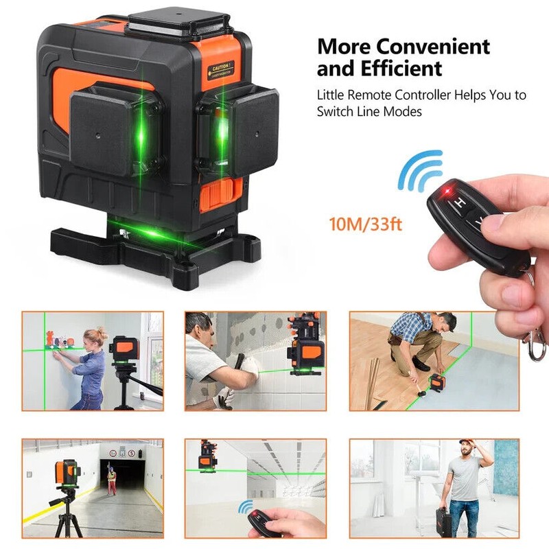 Tacklife 3 x 360 Degree Laser Level Self-Leveling Green Cross