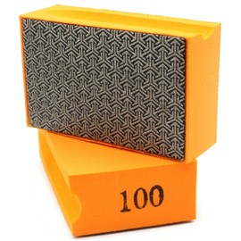 1 x sanding sponge, grit, 100 grit, hand sanding pad, diamond pad, sanding pad for grinding or deburring tiles, ceramic, glass, marble, natural or artificial stone