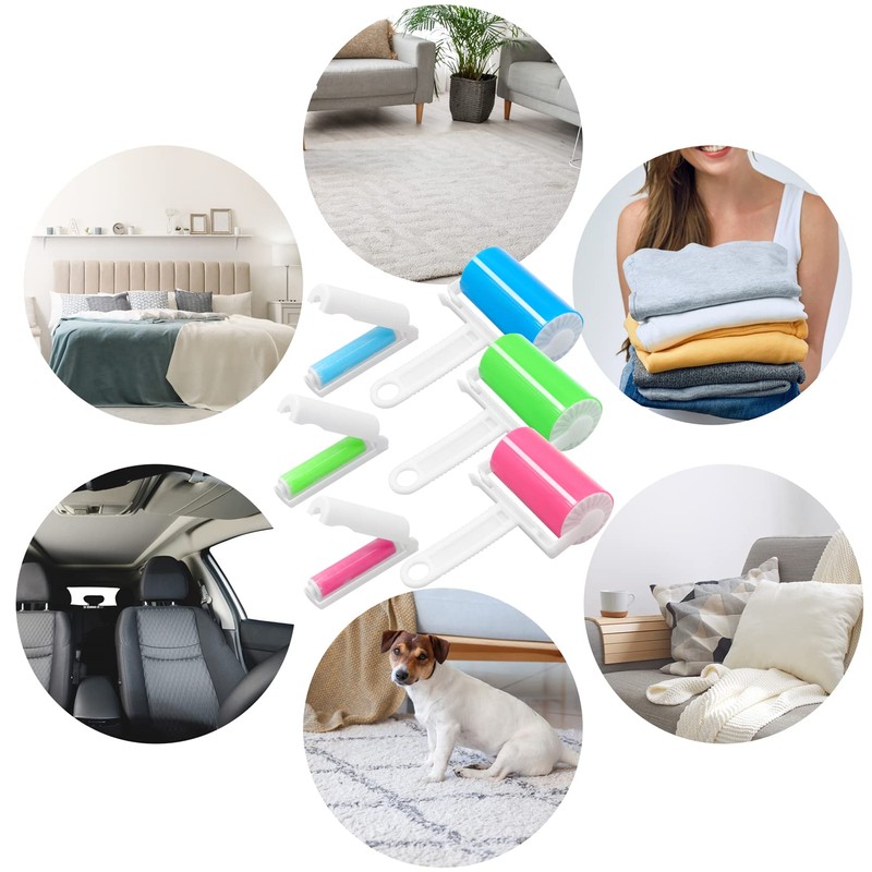 JJQHYC 6 pcs Lint Rollers Washable Reusable Sticky Lint Roller