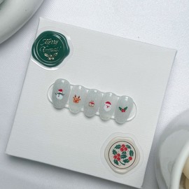 Elin Nail Christmas Handmade Nail Tips I Christmas NO.1 - Glue / 엘린네일 크리스마스 수제네일팁 I 크리스마스 NO.1 - 글루