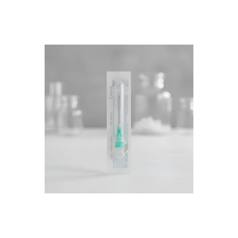 NIPRO Aguja Hipodérmica 21G x 25 mm (1”), Verde, Estéril