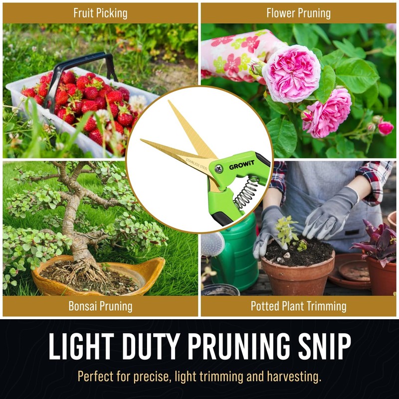 8.5" Professional Bypass Pruning Shears & Gardening Scissors Set -