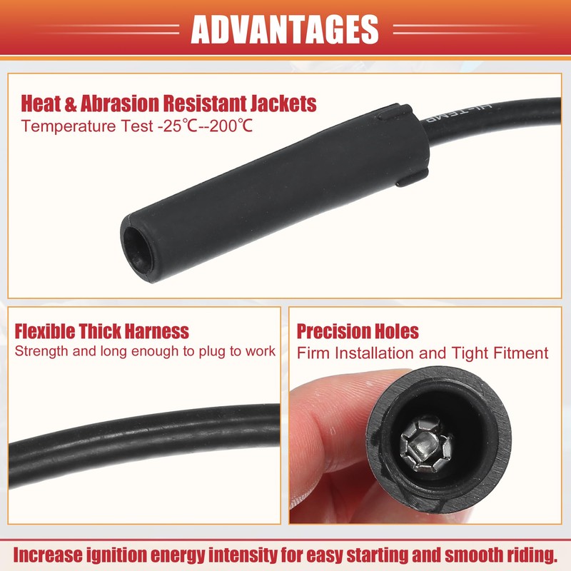 ACROPIX 7mm Car Spark Plug Coil Wire Ignition Coil Harness