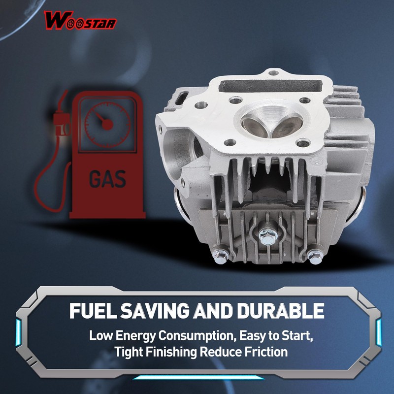 WOOSTAR 52.4mm Big Bore Cylinder and Head 66mm Valves Assembly