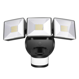OREiN 4500LM/30W Flood Lights Outdoor, 240°/40FT Motion Sensor Outdoor Lights 3 Modes Dusk to Dawn IP65 Waterproof LED Security Light for 4500SQ.FT Area for Yard Garden, Black (Hardwired)