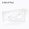 HARFINGTON 4piece Triangle Ruler Square Set 36cm 30/60 and 45/90