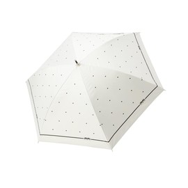 HAU 10002945 Parasol, PU Coating, 23.6 inches (60 cm), Dot Pattern, Lightweight, 6 Ribs, Long Umbrella, Off-White, white (off-white)