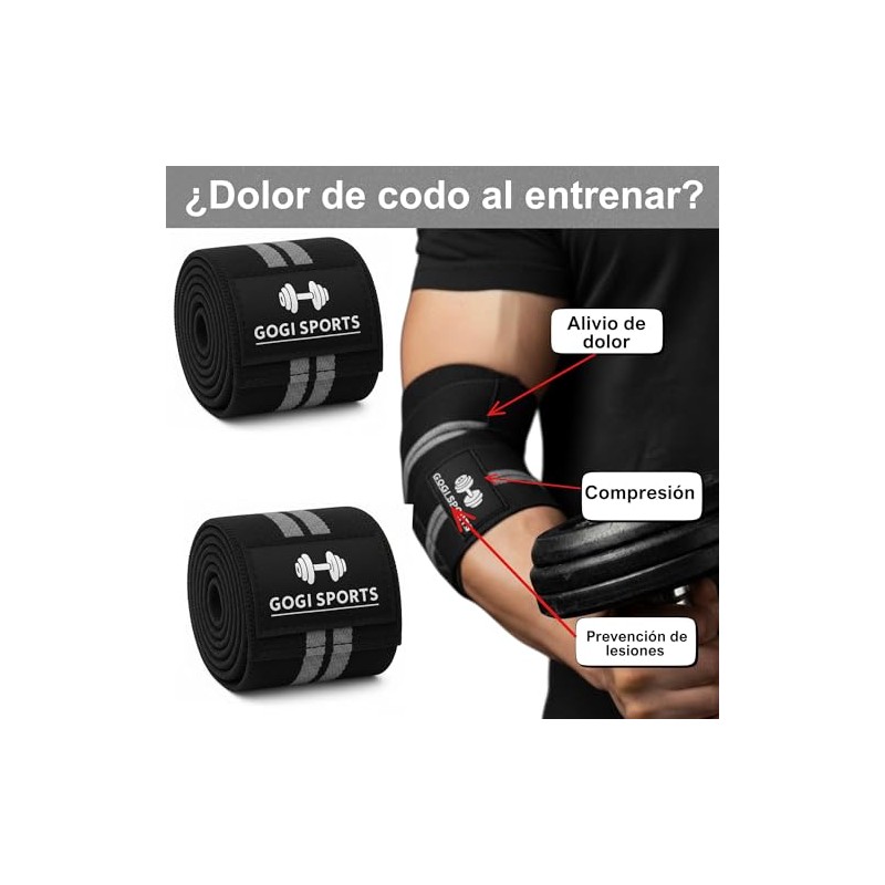 Kit Vendas Para Rodilla Knee Wraps + Coderas +muñequeras Gym