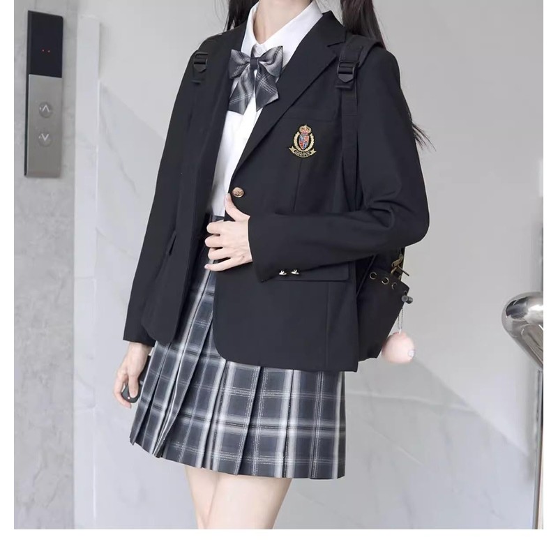 ANGELCITY High School Uniform Jacket, School Blazer, Formal Suit, Girls,