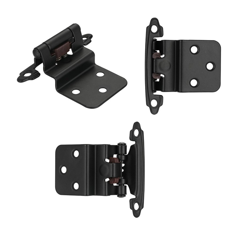 Vallecloud 4 Pack (2 Pair) 3/8" Inset Matte Black Self