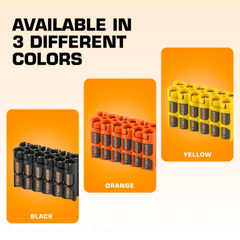 AAA Battery Storage Caddy by Storacell, Yellow, Holds 12 Batteries