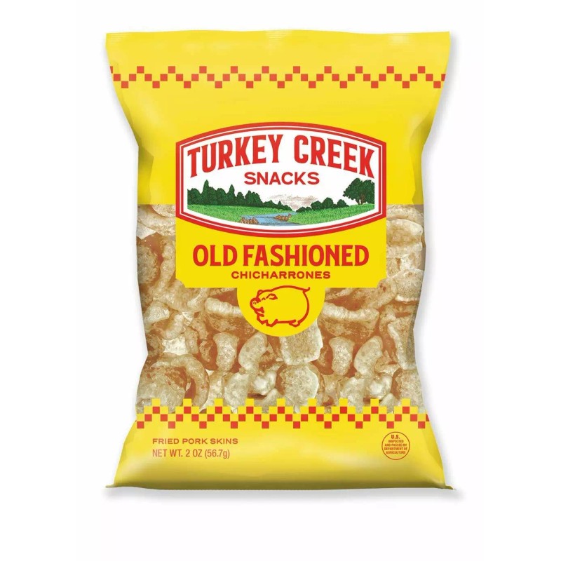 Turkey Creek Fried Pork Skins Rinds Chicharrones Original 2.0 oz