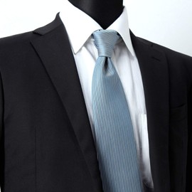 Smart Biz TIE-SLJ-MUJI Brand Necktie (Made in Japan, Fujiyama Weave), 100% Silk, Men's Traditional Woven Woven Wedding, Striped, Dots, Paisley Necktie, Vertical stripe × blue