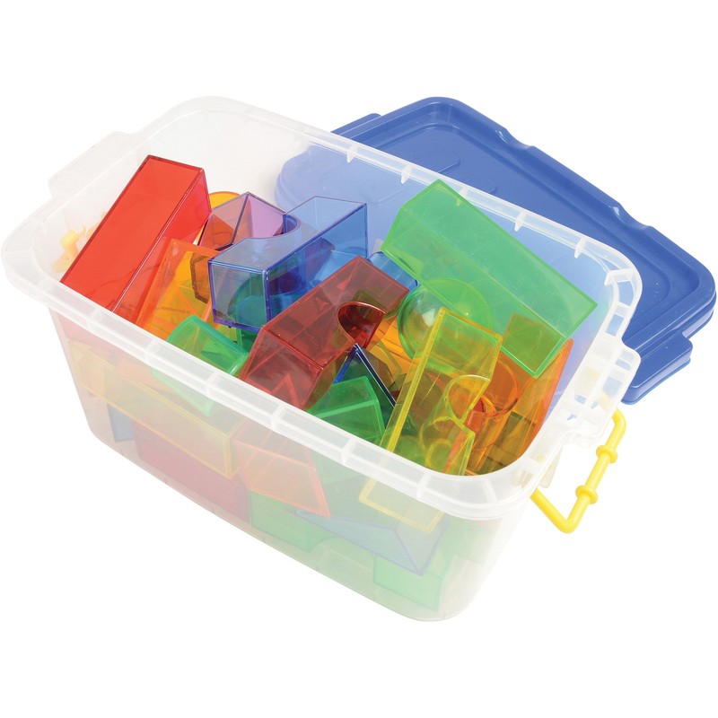Constructive Playthings Translucent Color Building Blocks, Light Table Manipulatives, 3D