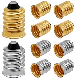 10 Pack E14 to E12 Adapter Converter, E14 to E12 Lamp Base Adapter, Light Converter Socket Bulb Adapter, European Base to US Standard Candelabra Light Socket Reducer, Gold and Silver