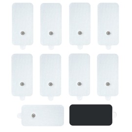 10 Pcs Large TENS Unit Replacement Pads Electrode Compatible with Belifu Nursal Medvice Brilnurse TENS, Upgraded Latex-Free Non-Irritating Rectangular Electrode Patches 3.5mm Snap