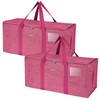 BALEINE Extra Large Storage Tote with Zippers & Carrying Handles,