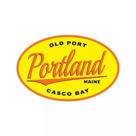 RetroPlanet Maine Portland Old Port Casco Bay Oval Die Cut Sticker