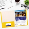 Yellow Paper 2 Pocket Folders with Prongs, 50 Pack, by