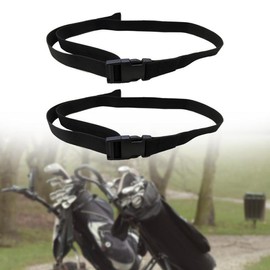 2x Golf Trolley Webbing Strap w/ Buckle Adjustable Cord Belt Nylon Webbing Strap - Color: black