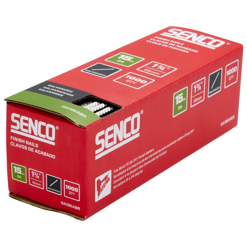 SENCO DA19EABR 1-3/4" 15 Gauge Angled Finish Nails, Galvanized Finish