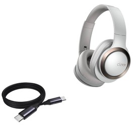 BoxWave Cable Compatible with Cleer Enduro ANC - DirectSync PD Cable (3ft) - USB-C to USB-C (100W), Type C Braided Charge and Fast Sync - Jet Black