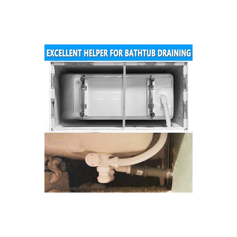 Cinsda Bathtub Shower Drain Pipe, Low Profile Flat 1 1/2
