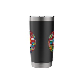 WORLD COUNTRY FLAGS GLOBE MAP TRAVELER GEOGRAPHY Stainless Steel Insulated Tumbler