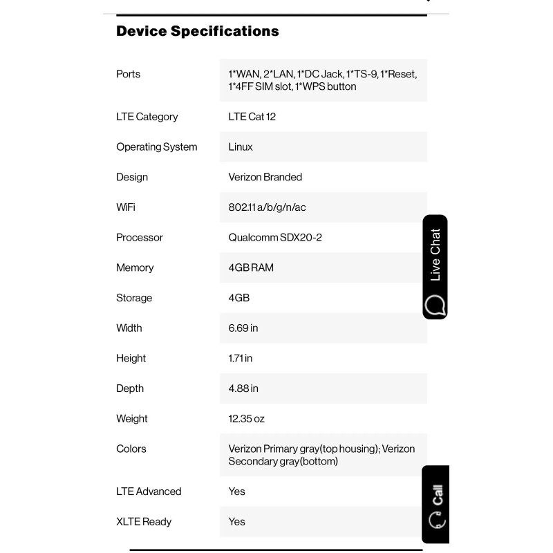 Verizon LTE Home Router, Sim Card Ready ASK-RTL108, Version 3.0