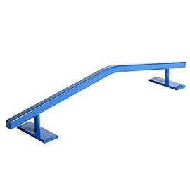 FLVFF Fingerboard Rail Metal Solid Square Steel V Grind Rails Ramp and Skate Parks (R7) (Blue)
