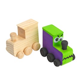 Colorations® Decorate Your Own Wooden Trains, Set of 6, Craft for Kids & Fun Home Activities, Create Unique & Personal Designs, Fun Kids Craft Project, Individually Packaged, Craft & Enjoy!