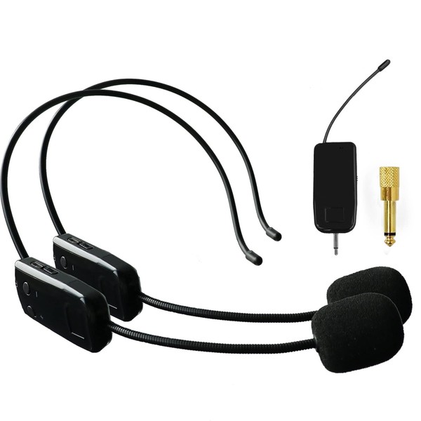 Wireless Microphone System for 2 People, 2.4G Dual Wireless Headset
